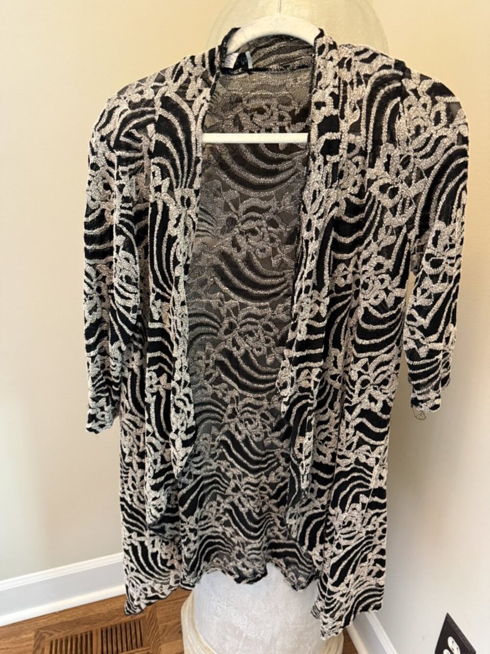 Ladies black and cream sweater